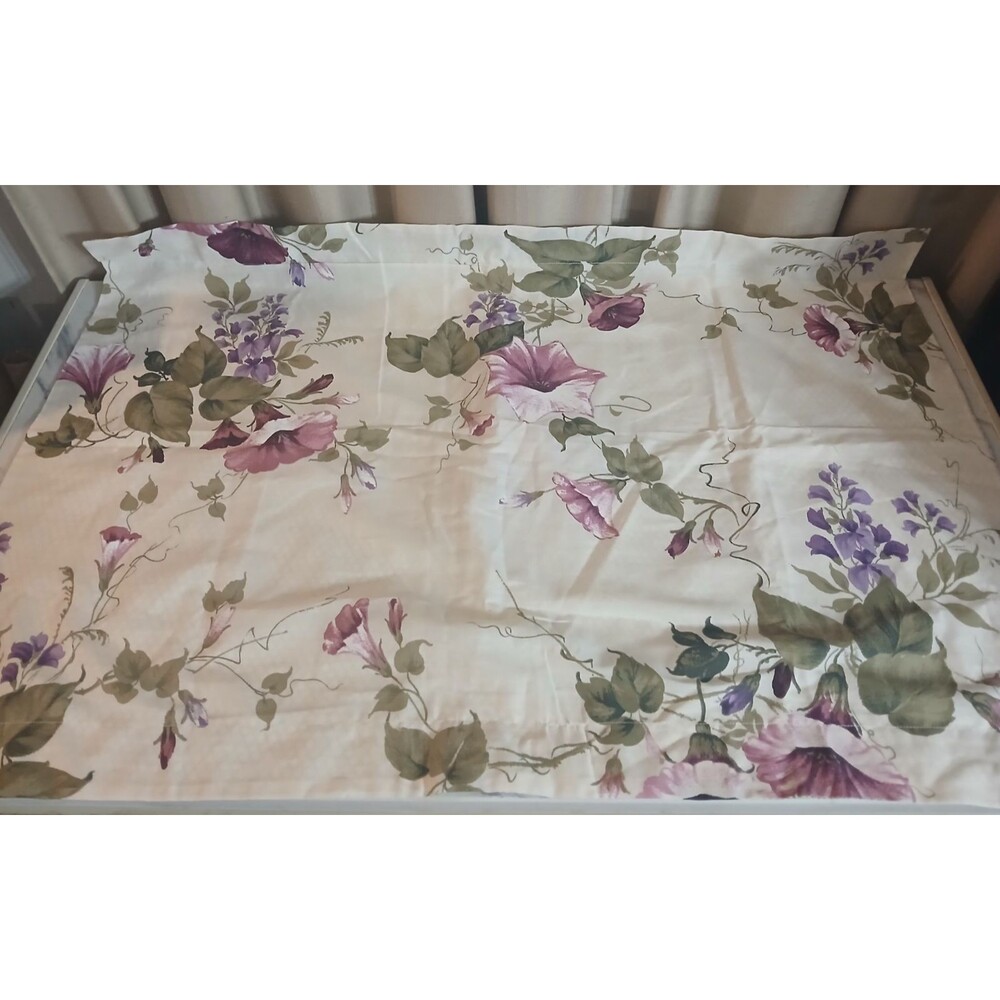 Vintage Morning Glory Queen Pillowcase Romantic Floral Cottage 20x30